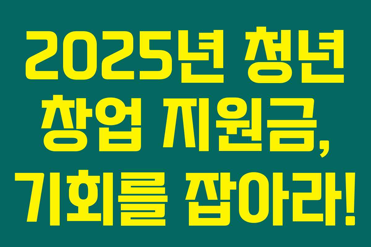 2025년 청년 창업 지원금, 기회를 잡아라!