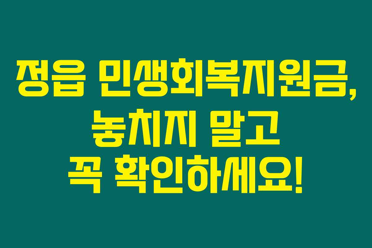 정읍 민생회복지원금, 놓치지 말고 꼭 확인하세요!