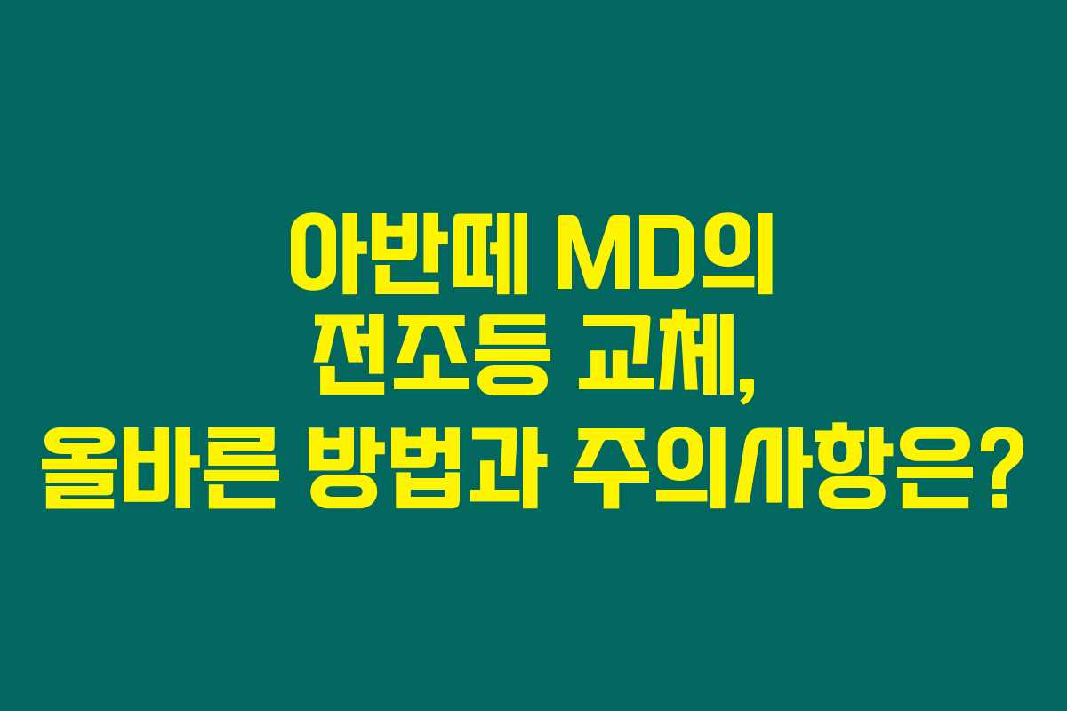 아반떼 MD의 전조등 교체, 올바른 방법과 주의사항은?