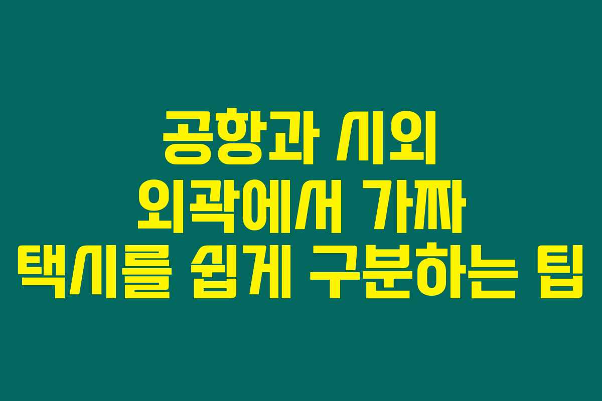 공항과 시외 외곽에서 가짜 택시를 쉽게 구분하는 팁
