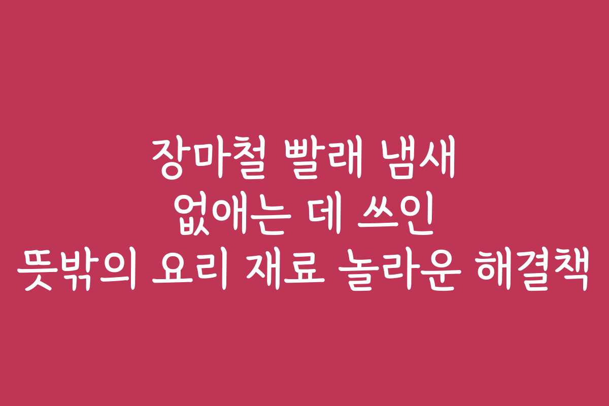 장마철 빨래 냄새 없애는 데 쓰인 뜻밖의 요리 재료 놀라운 해결책