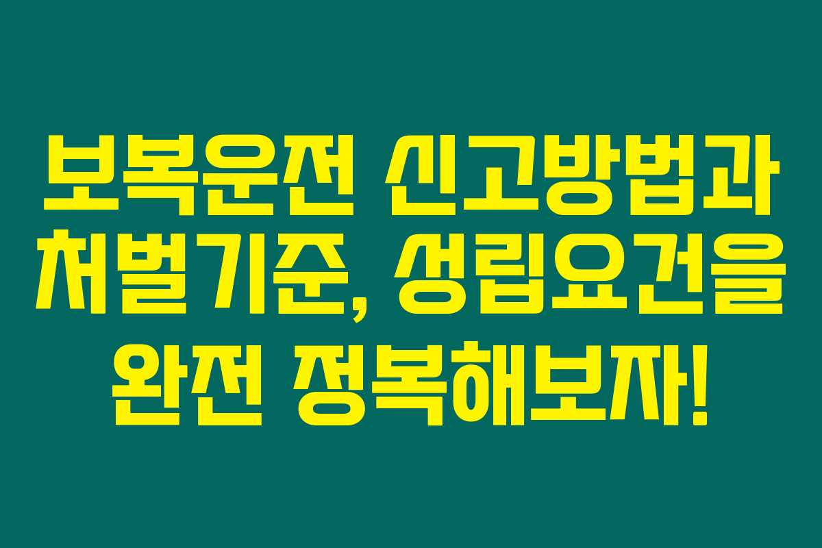 보복운전 신고방법과 처벌기준, 성립요건을 완전 정복해보자!