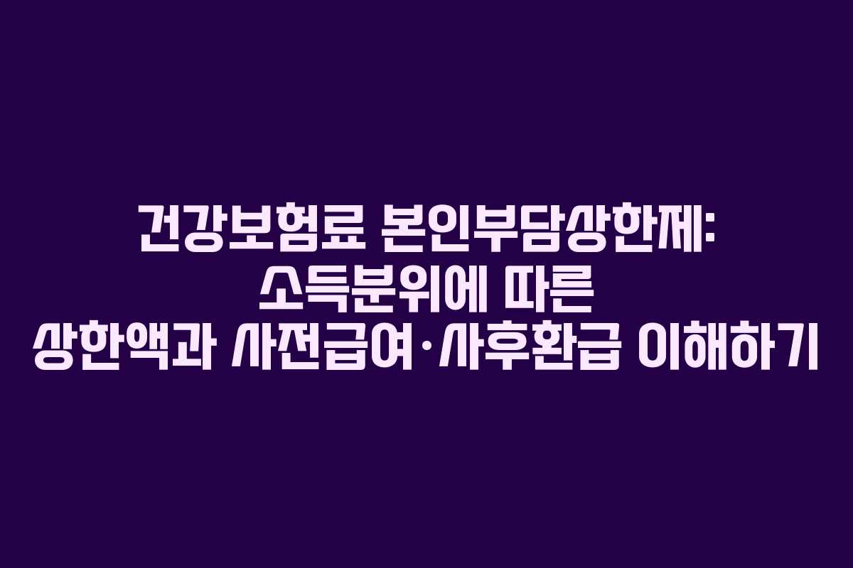 건강보험료 본인부담상한제: 소득분위에 따른 상한액과 사전급여·사후환급 이해하기