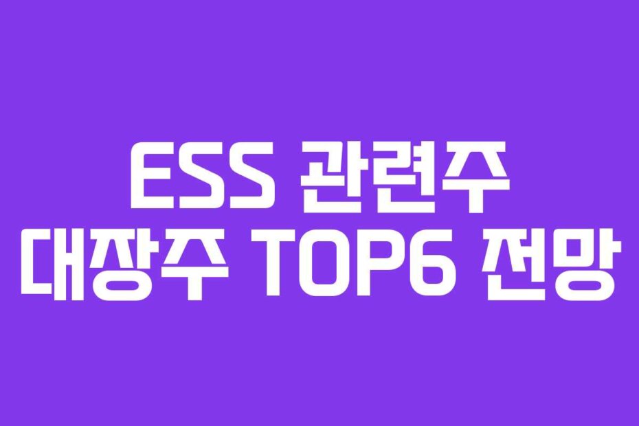 ESS 관련주 대장주 TOP6 전망