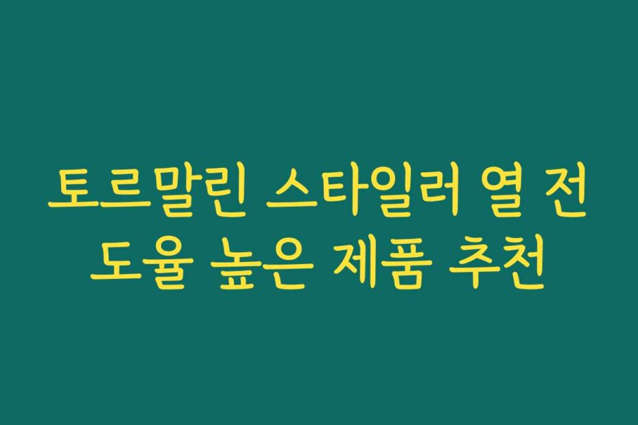 토르말린 스타일러 열 전도율 높은 제품 추천