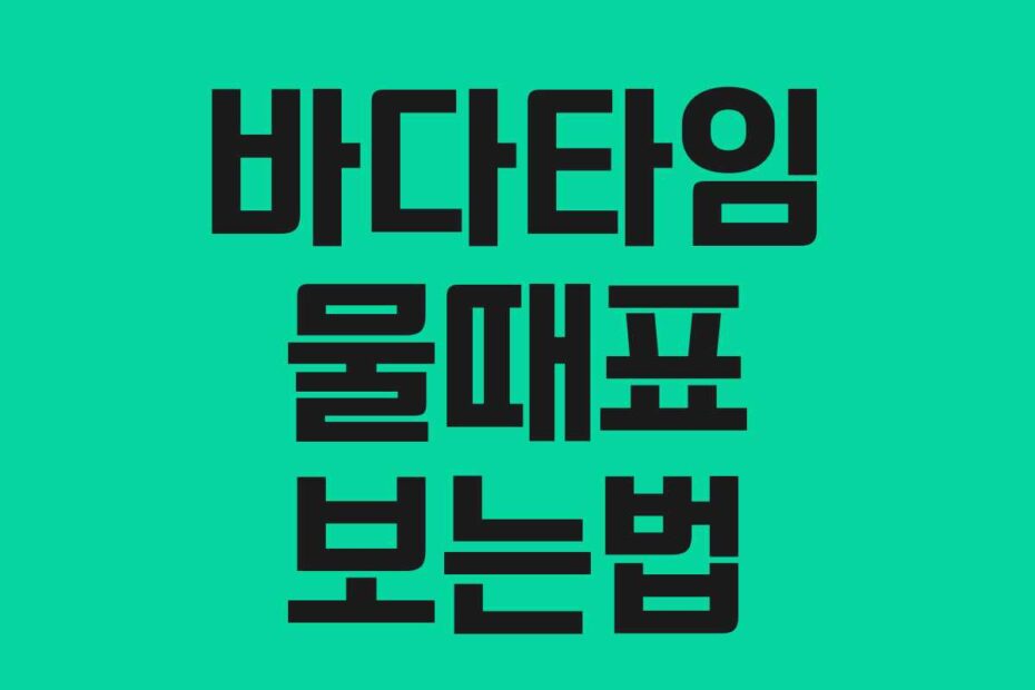 바다타임 물때표 보는법