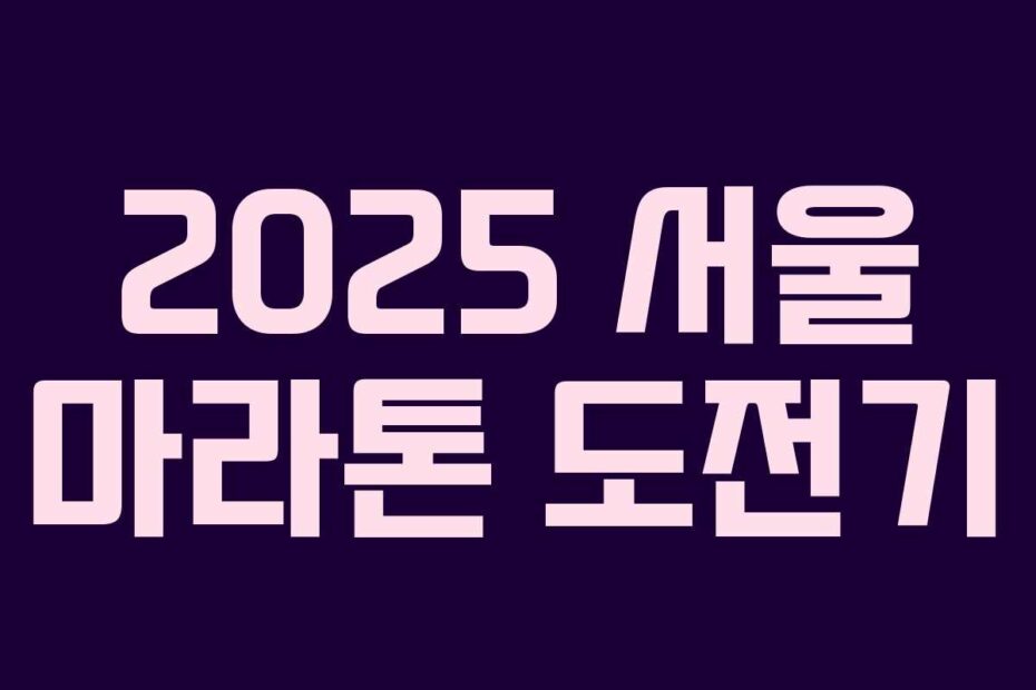 2025 서울 마라톤 도전기