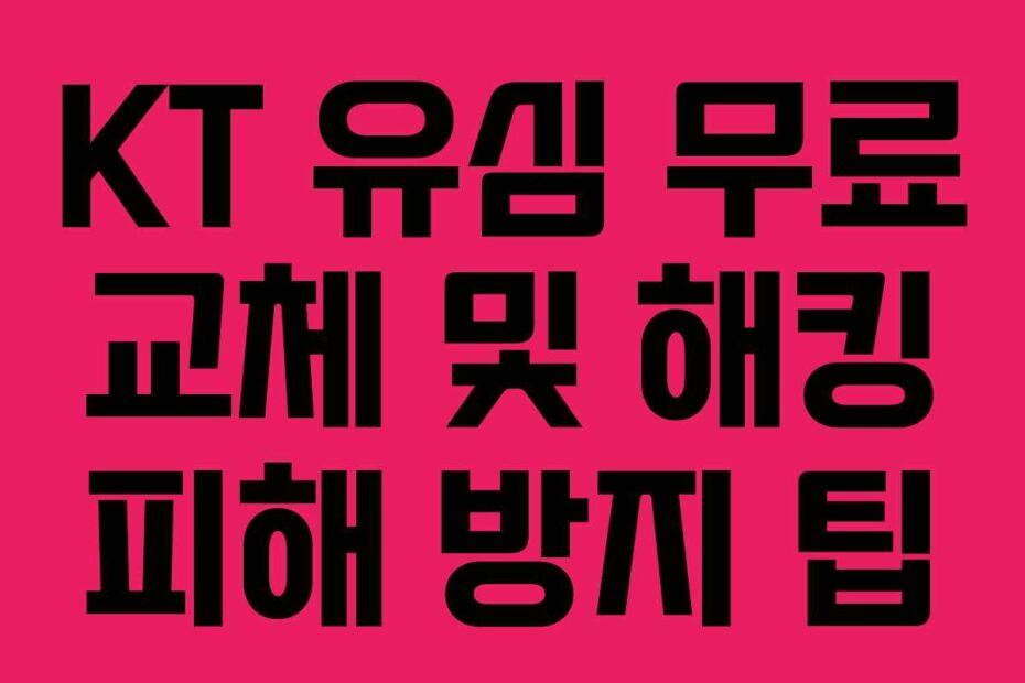 KT 유심 무료 교체 및 해킹 피해 방지 팁