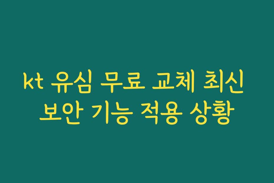 kt 유심 무료 교체 최신 보안 기능 적용 상황