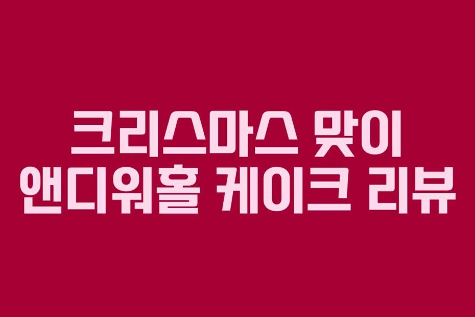 크리스마스 맞이 앤디워홀 케이크 리뷰