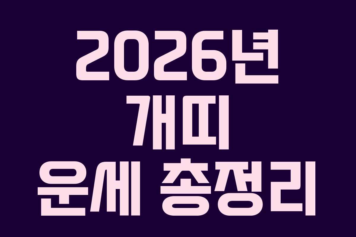2026년 개띠 운세 총정리