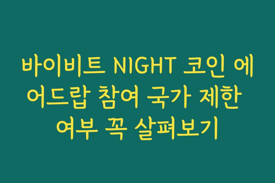 바이비트 NIGHT 코인 에어드랍 참여 국가 제한 여부 꼭 살펴보기