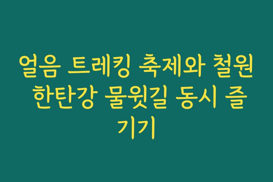 얼음 트레킹 축제와 철원 한탄강 물윗길 동시 즐기기
