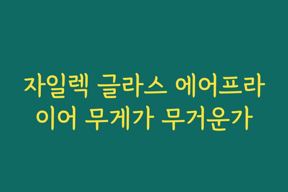자일렉 글라스 에어프라이어 무게가 무거운가