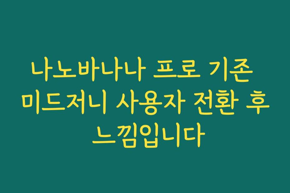 나노바나나 프로 기존 미드저니 사용자 전환 후 느낌입니다