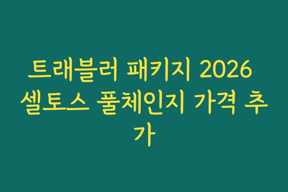 트래블러 패키지 2026 셀토스 풀체인지 가격 추가