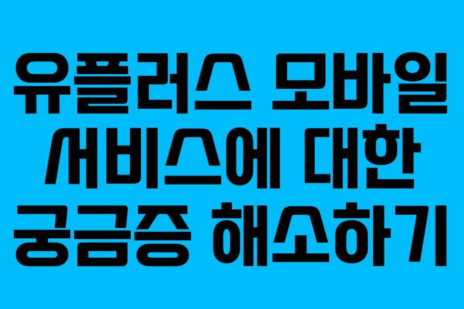 유플러스 모바일 서비스에 대한 궁금증 해소하기