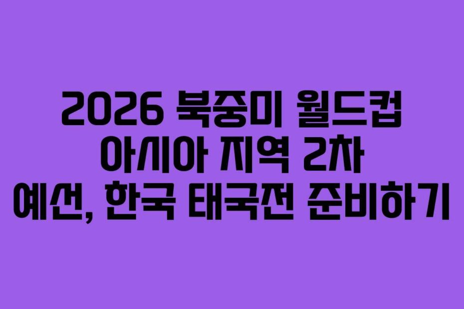 2026 북중미 월드컵 아시아 지역 2차 예선, 한국 태국전 준비하기