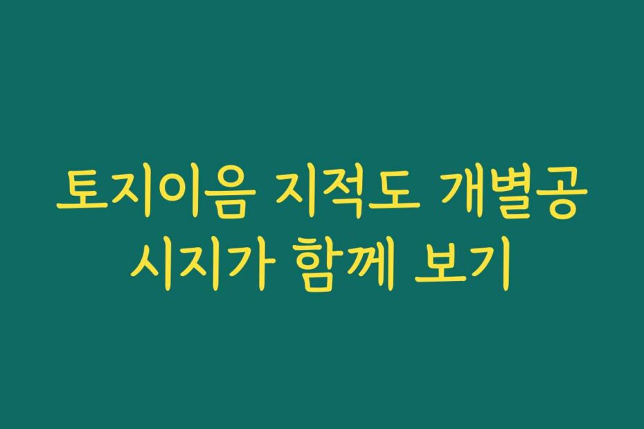 토지이음 지적도 개별공시지가 함께 보기