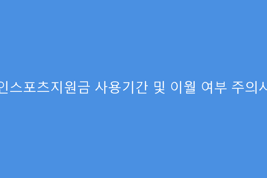 노인스포츠지원금 사용기간 및 이월 여부 주의사항
