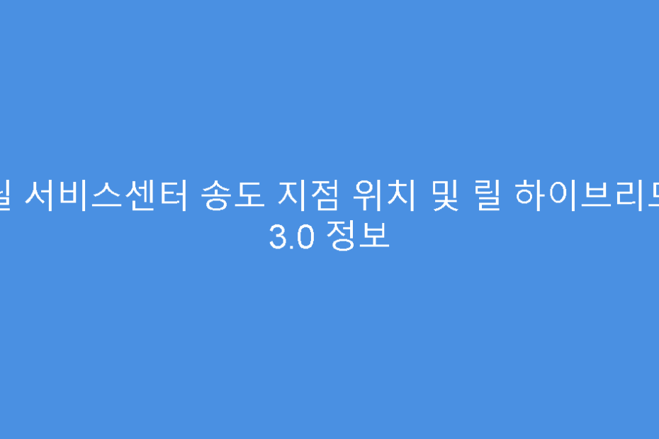 릴 서비스센터 송도 지점 위치 및 릴 하이브리드 3.0 정보