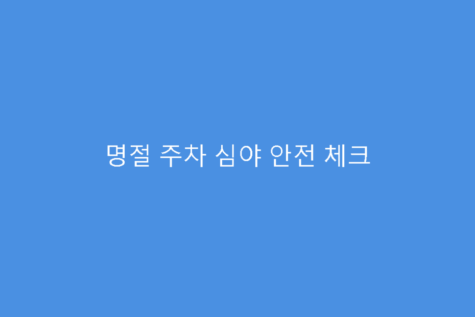 명절 주차 심야 안전 체크