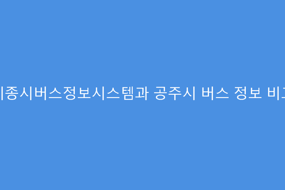 세종시버스정보시스템과 공주시 버스 정보 비교
