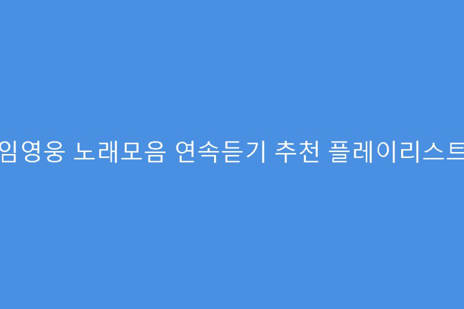 임영웅 노래모음 연속듣기 추천 플레이리스트