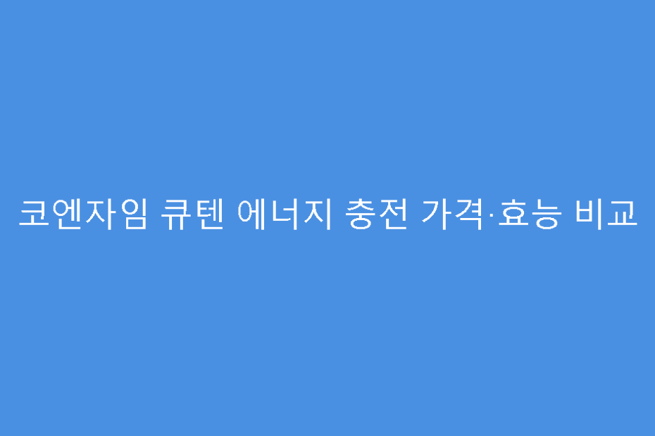 코엔자임 큐텐 에너지 충전 가격·효능 비교