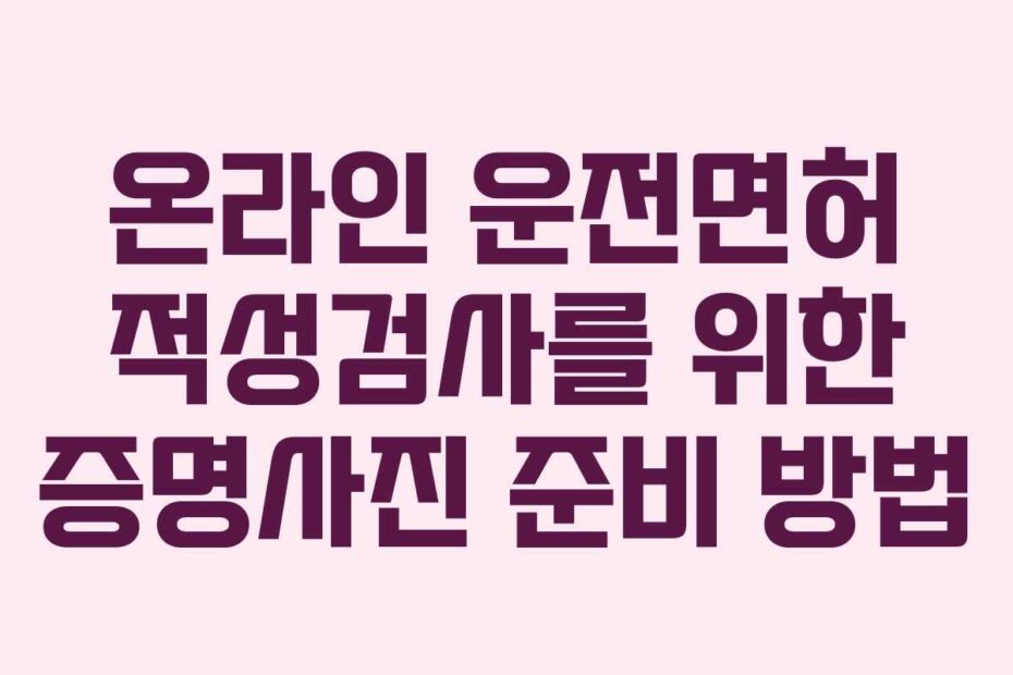 온라인 운전면허 적성검사를 위한 증명사진 준비 방법