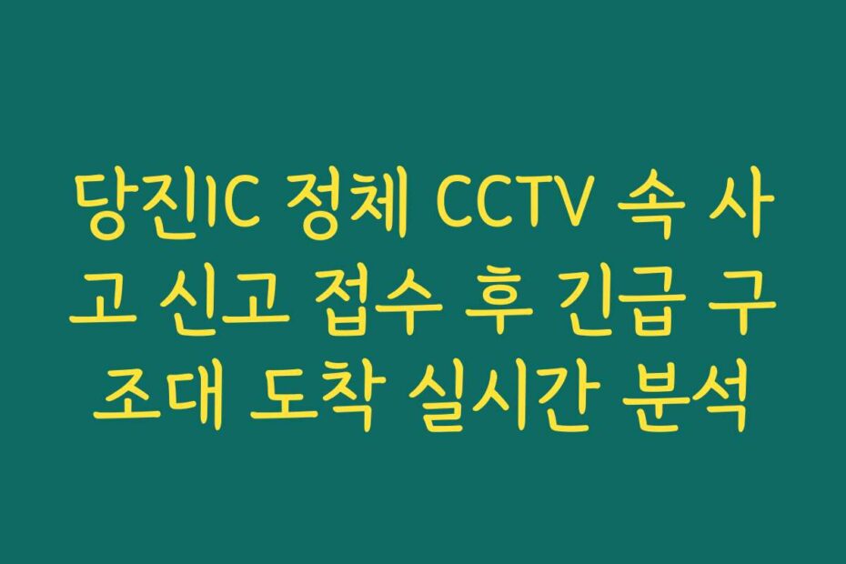 당진IC 정체 CCTV 속 사고 신고 접수 후 긴급 구조대 도착 실시간 분석