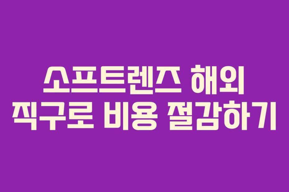 소프트렌즈 해외 직구로 비용 절감하기