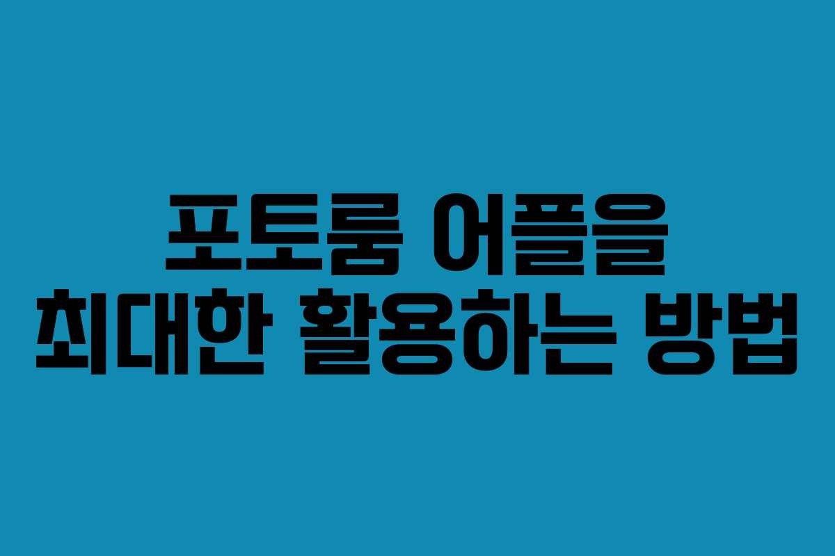 포토룸 어플을 최대한 활용하는 방법