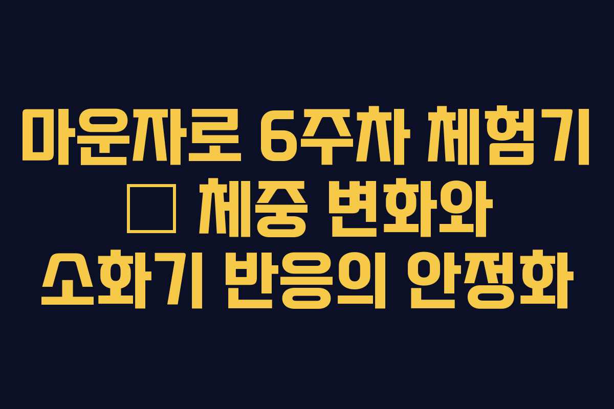마운자로 6주차 체험기 – 체중 변화와 소화기 반응의 안정화