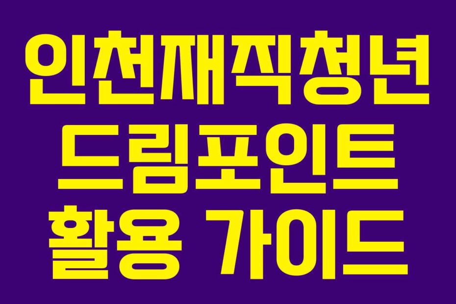 인천재직청년 드림포인트 활용 가이드