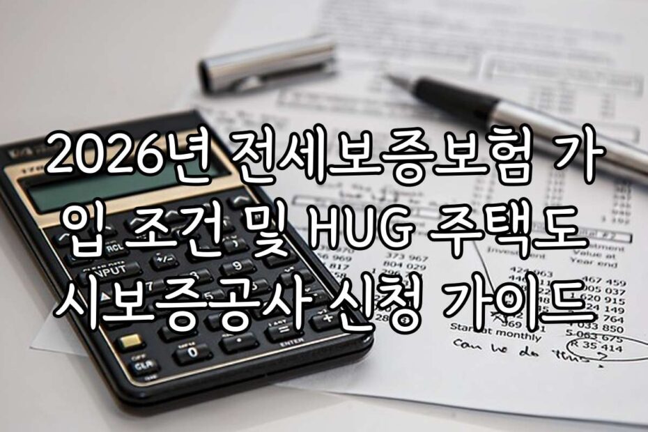 2026년 전세보증보험 가입 조건 및 HUG 주택도시보증공사 신청 가이드