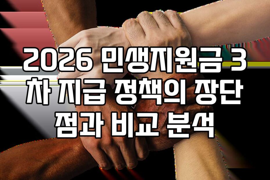 2026 민생지원금 3차 지급 정책의 장단점과 비교 분석