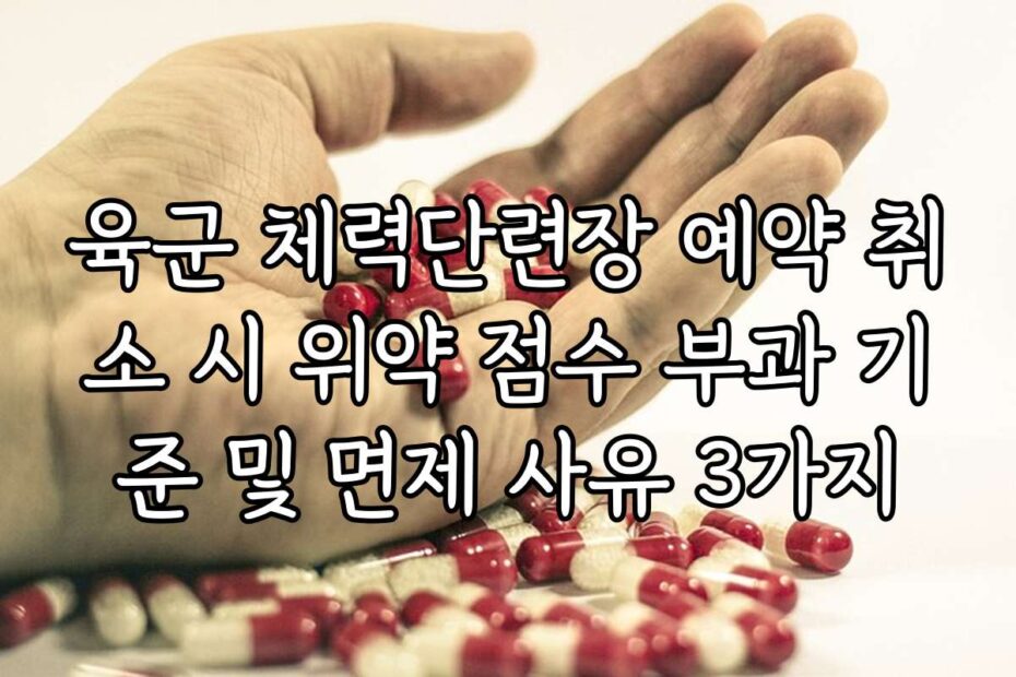 육군 체력단련장 예약 취소 시 위약 점수 부과 기준 및 면제 사유 3가지