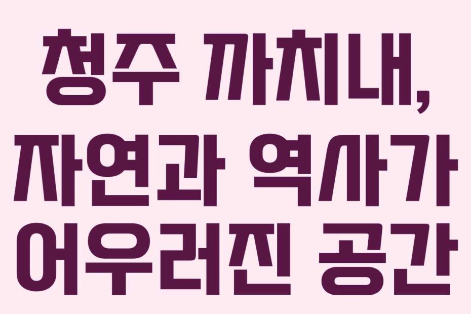 청주 까치내, 자연과 역사가 어우러진 공간