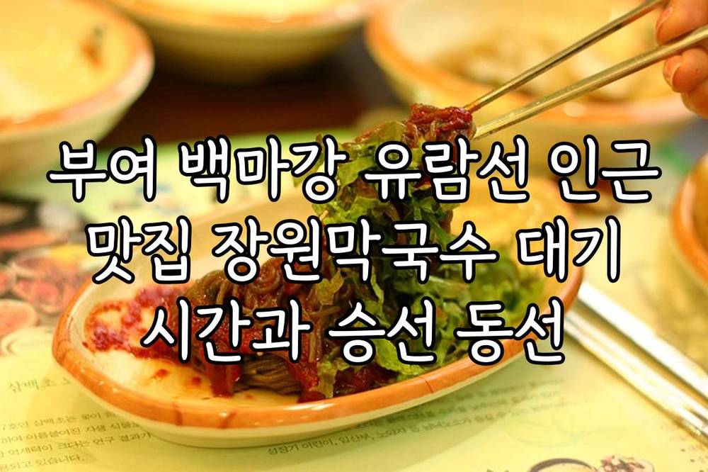 부여 백마강 유람선 인근 맛집 장원막국수 대기 시간과 승선 동선