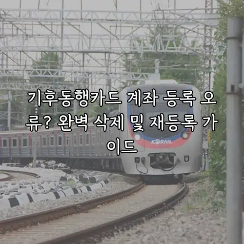 기후동행카드 계좌 등록 오류? 완벽 삭제 및 재등록 가이드