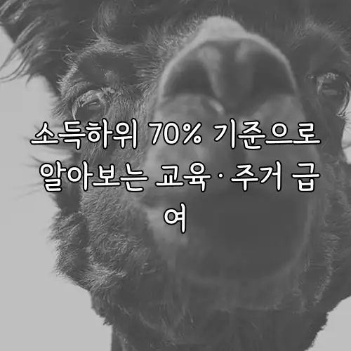 소득하위 70% 기준으로 알아보는 교육&middot;주거 급여