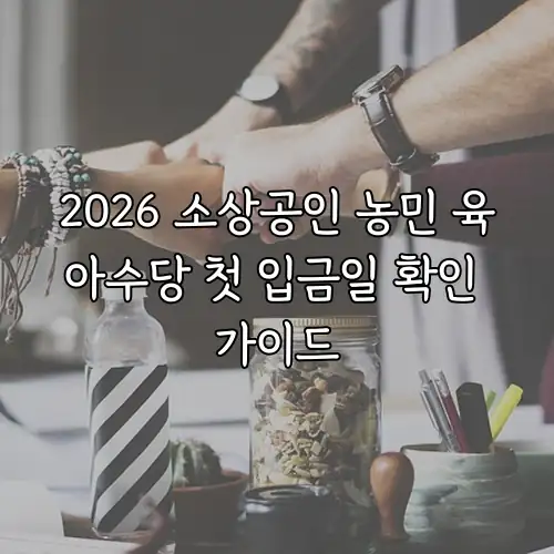 2026 소상공인 농민 육아수당 첫 입금일 확인 가이드