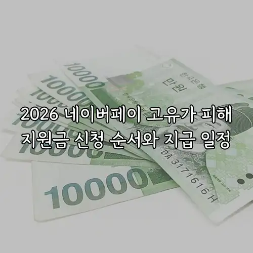 2026 네이버페이 고유가 피해지원금 신청 순서와 지급 일정