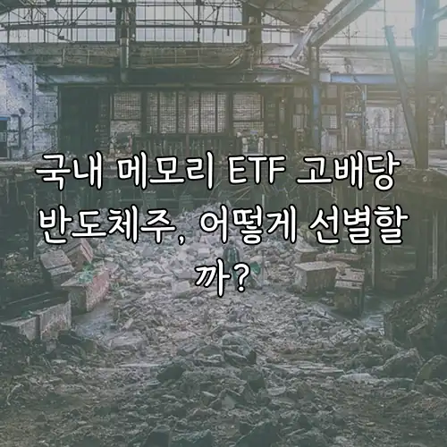 국내 메모리 ETF 고배당 반도체주, 어떻게 선별할까?
