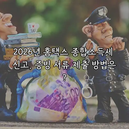 2026년 홈택스 종합소득세 신고, 증빙 서류 제출 방법은?