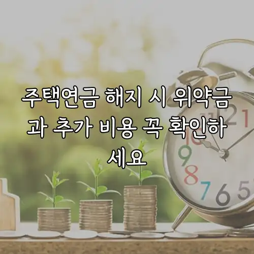 주택연금 해지 시 위약금과 추가 비용 꼭 확인하세요