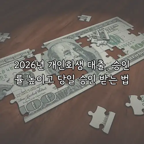 2026년 개인회생 대출, 승인률 높이고 당일 승인 받는 법