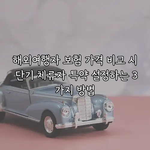 해외여행자 보험 가격 비교 시 단기 체류자 특약 설정하는 3가지 방법
