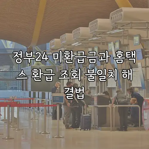 정부24 미환급금과 홈택스 환급 조회 불일치 해결법